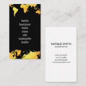 Hallo Begroetingen | Wereldkaart | Taalkunde Visitekaartje (Voorkant / Achterkant)