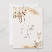 Hallo Beige bruin Boho bloemenglas Kaart (Achterkant)
