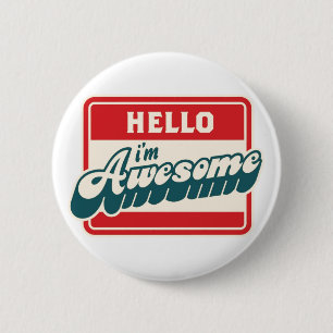 hallo ben ik geweldige ronde button 5,7 cm
