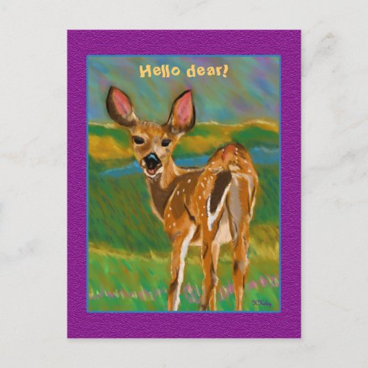 hallo Beste briefkaart Deer (Voorkant)