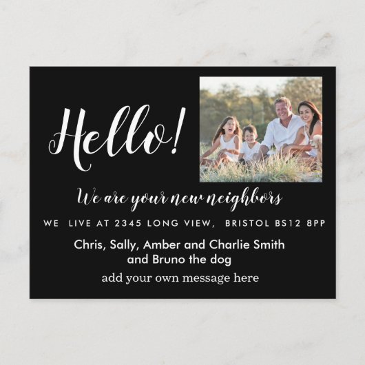 Hallo Bewerkbaar, Nieuw adres, intro Aankondigingskaart (Voorkant)