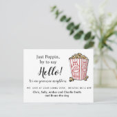 Hallo Bewerkbaar, Nieuw adres, Popcorn Aankondigingskaart (Staand voorkant)