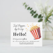 Hallo Bewerkbaar, Nieuw adres, Popcorn Aankondigingskaart (Staand voorkant)