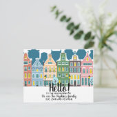 Hallo Bewerkbaar, We zijn nieuw in de buurt Briefkaart (Staand voorkant)