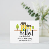 Hallo Bewerkbaar, We zijn nieuw in de buurt Briefkaart (Staand voorkant)