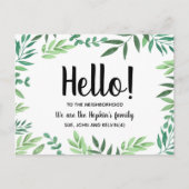 Hallo, bewerkbaar We zijn nieuw in de buurt Briefkaart (Voorkant)