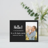 Hallo,Bewerkbaar We zijn nieuw in de groep Briefkaart (Staand voorkant)