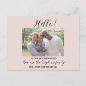 Hallo,Bewerkbaar We zijn nieuw op de foto van de g Briefkaart (Voorkant)