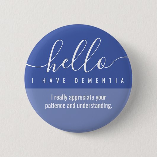 hallo bewustwording omtrent dementie en noodcontac ronde button 5,7 cm (Voorkant)