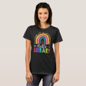 Hallo Bibliotheekleraar Rainbow Leopard Terug naar T-shirt (Voorkant volledig)