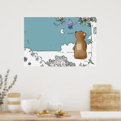 hallo Bird zei de heer Beer - poster print (Keuken)