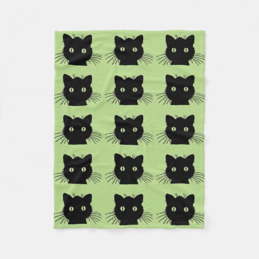 hallo Black Cat Fleece Blanket (Voorkant)