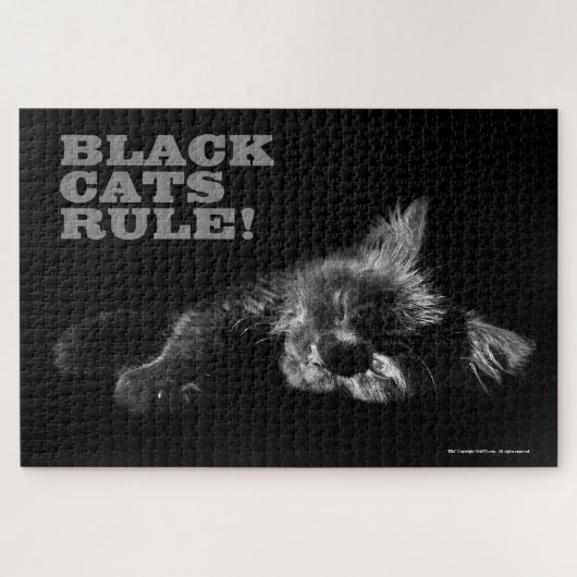 Hallo Black Cats Rule - Slaperig Legpuzzel (Horizontaal)