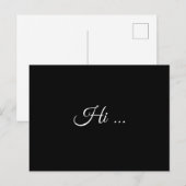 Hallo Black Chalk Modern Script Ontwerp Briefkaart (Voorkant / Achterkant)