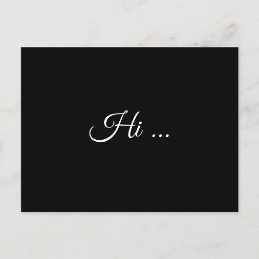 Hallo Black Chalk Modern Script Ontwerp Briefkaart (Voorkant)