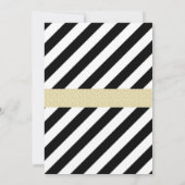 hallo Black en Gold Glitter Birthday Invite Kaart (Achterkant)