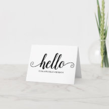 hallo Black Script Cute Modern Elegant Girly Chic