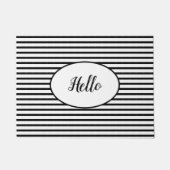 hallo Black White Stripe Pattern Deurmat (Voorkant)