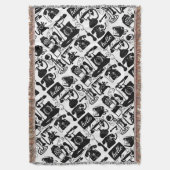hallo Black White  Telephone Pattern Deken (Voorkant Verticaal)