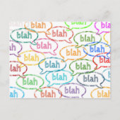 Hallo blah bla grappig kleurrijk schattig zeggen briefkaart (Voorkant)