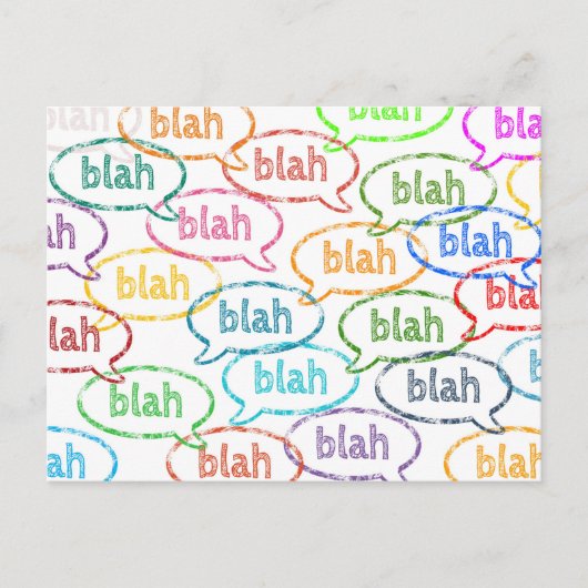 Hallo blah bla grappig kleurrijk schattig zeggen briefkaart (Voorkant)