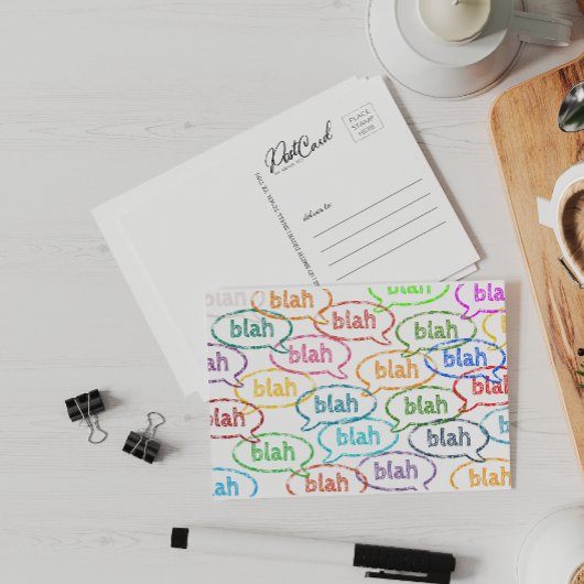 Hallo blah bla grappig kleurrijk schattig zeggen briefkaart