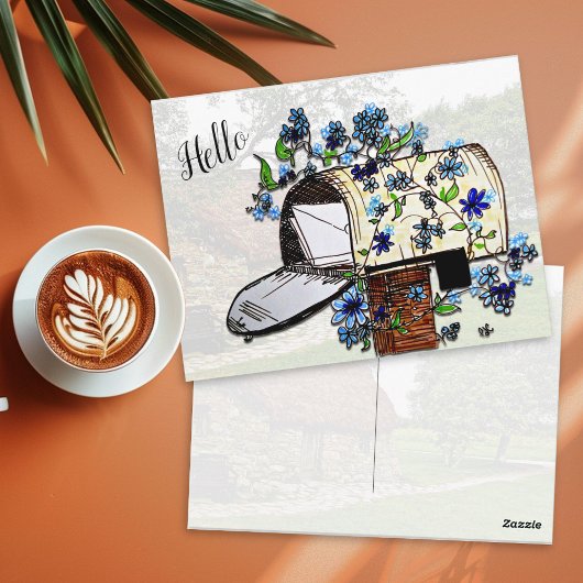 hallo Blanco Briefkaart van de Kunst van Brievenbu