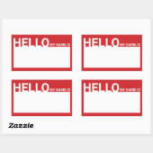 Hallo Blank modern Rechthoekige Sticker (Vel)