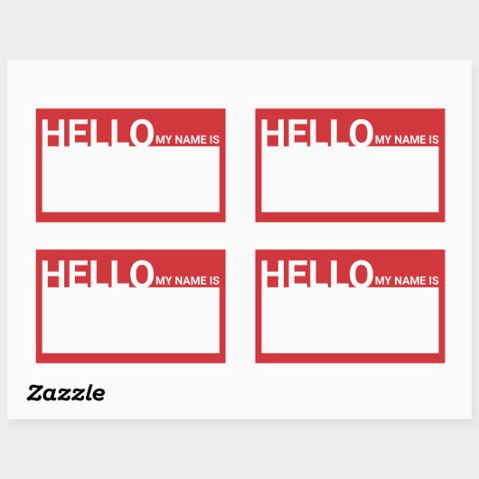 Hallo Blank modern Rechthoekige Sticker (Vel)