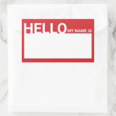 Hallo Blank modern Rechthoekige Sticker (Tas)