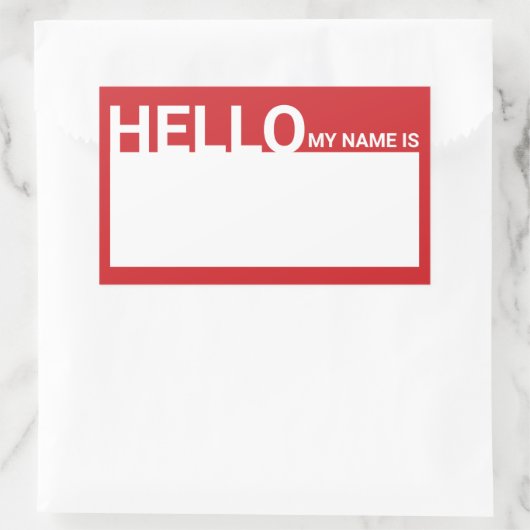 Hallo Blank modern Rechthoekige Sticker (Tas)