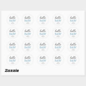 Hallo Blauw Baby | BABY SHOWER Ronde Sticker (Vel)