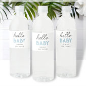 Hallo Blauw Baby | BABY SHOWER Waterfles Etiket