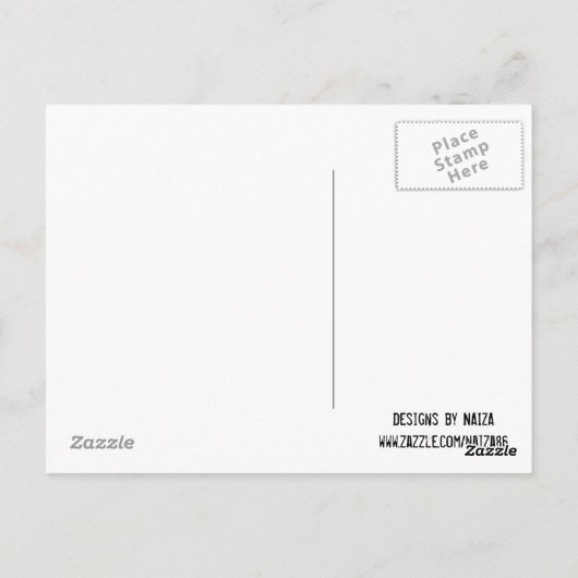 hallo Blauw Briefkaart (Achterkant)