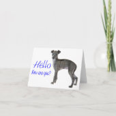 Hallo Blauw grijs Italiaans Greyhound Puppy Dog Kaart (Voorkant)