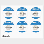 Hallo Blauw Rond Mijn naam is Sticker (Vel)