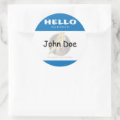 Hallo Blauw Rond Mijn naam is Sticker (Tas)