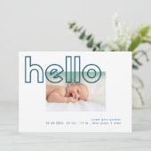 hallo blauw wit, modern, eenvoudig minimalistisch aankondiging (Staand voorkant)