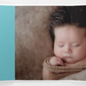 Hallo Blauwe Hart Fotocollage Baby Drieluik Aankondiging (Binnenkant midden)