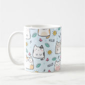 Hallo Blauwe Kawaii Leuke Katten Koffiemok (Links)