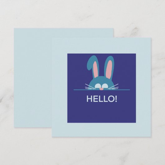 Hallo Blauwe paashaas Kaart (Voorkant / Achterkant)