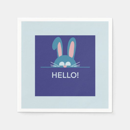 Hallo Blauwe paashaas Servet (Voorkant)