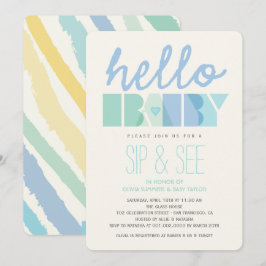 Hallo Blauwe typografie Kaart