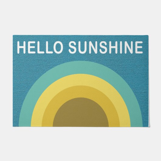 Hallo Blauwe Zonneschijn Deurmat, Housewarming Deurmat (Voorkant)