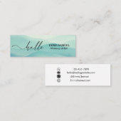 Hallo Blauwgroen Elegant Mini Visitekaartje (Voorkant / Achterkant)