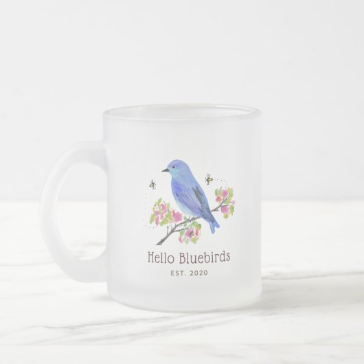 Hallo Blauwvogels Mok - Frosted Glass (Links)