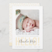 HALLO BLEEKSTE BABY FOTO GEBOORTEAANKONDIGING AANKONDIGING (Voorkant / Achterkant)