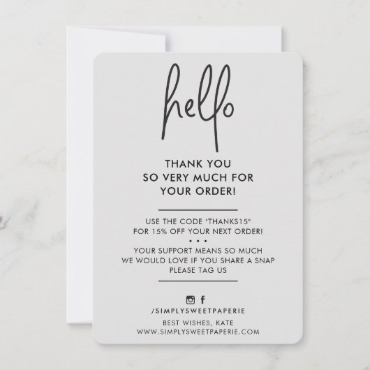 HALLO bleekste BUSINESS BEDANKT modern (Voorkant)