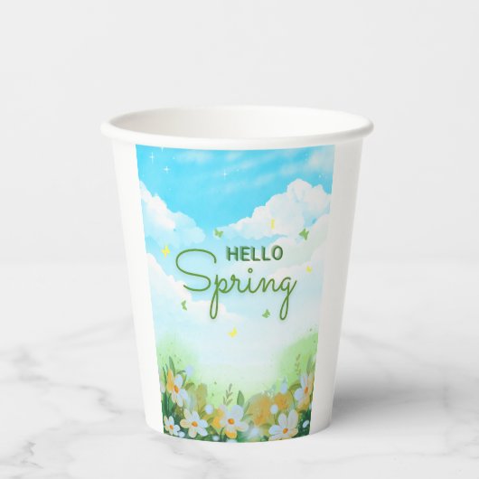 Hallo Bloeiende Paper Cups voor Party: Papieren Bekers (Voorkant)