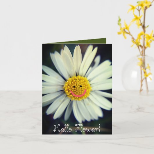 Hallo bloem aanpasbare blanco kaart (Gele Bloem)